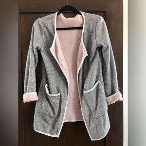 Pink and gray cardigan